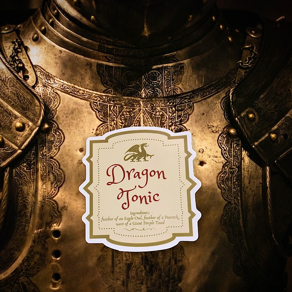 Dragon Tonic Witchy Sorceress Supreme Potion B0ttle Label Sticker